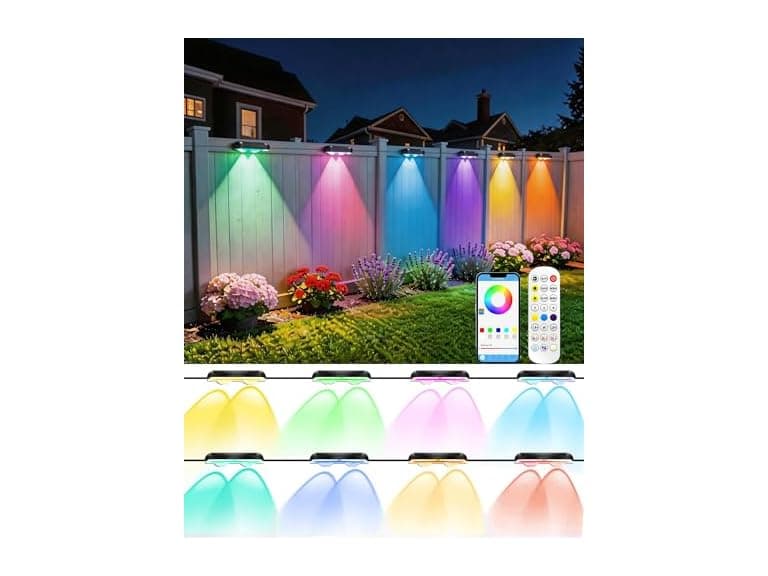8 Pack RGB Outdoor Fence Lights