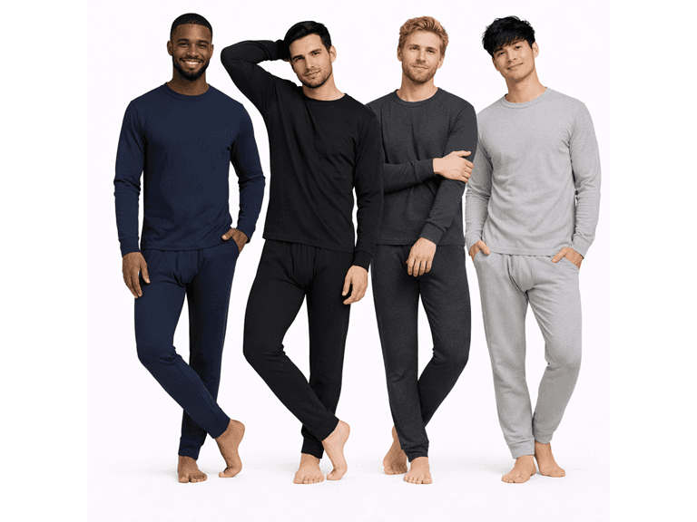 6-Piece Mens Waffle-Knit Thermal Sets - Image 1