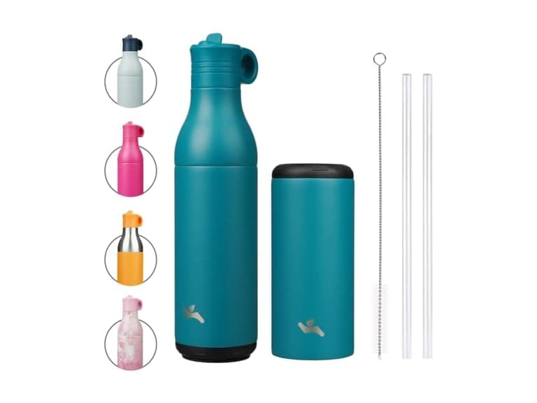 SS Water Bottle with Straw, Firmament - Image 1