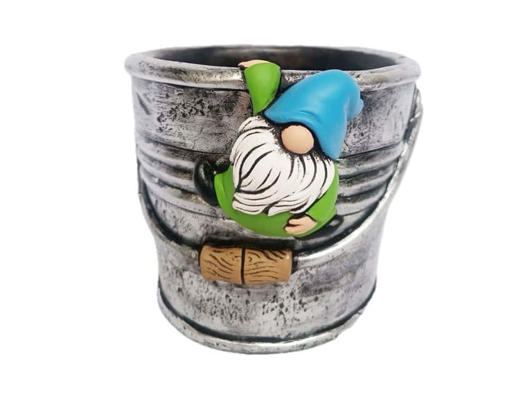 6.6" Cement Gnome Pot - Image 1