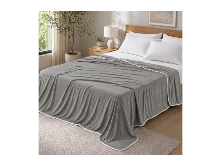 PHF Charcoal Grey Cooling Blanket Throw XL Size 50"x70" - Image 1