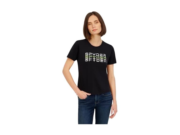 Spyder Women Rhinestone Wordmark Graphic T-Shirt - Image 1