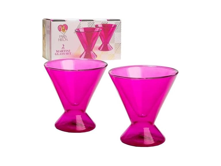 Paris Hilton 2-Piece Martini Glass Set - Image 1