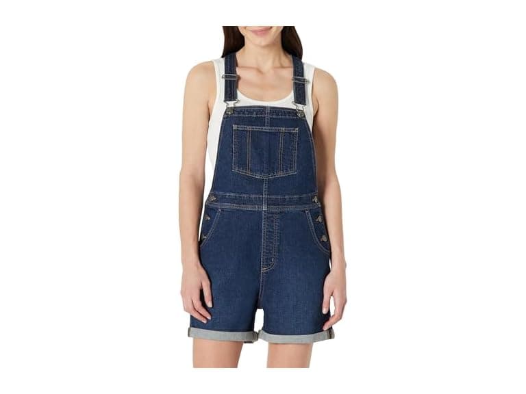 Amazon Essentials Womens Denim Short Overalls