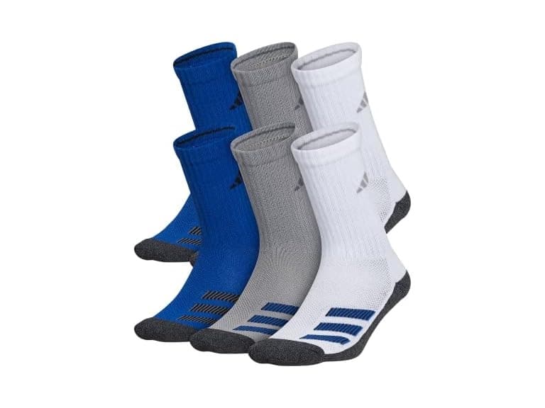 Adidas 6 Pair Angle Stripe Crew Socks - Image 1