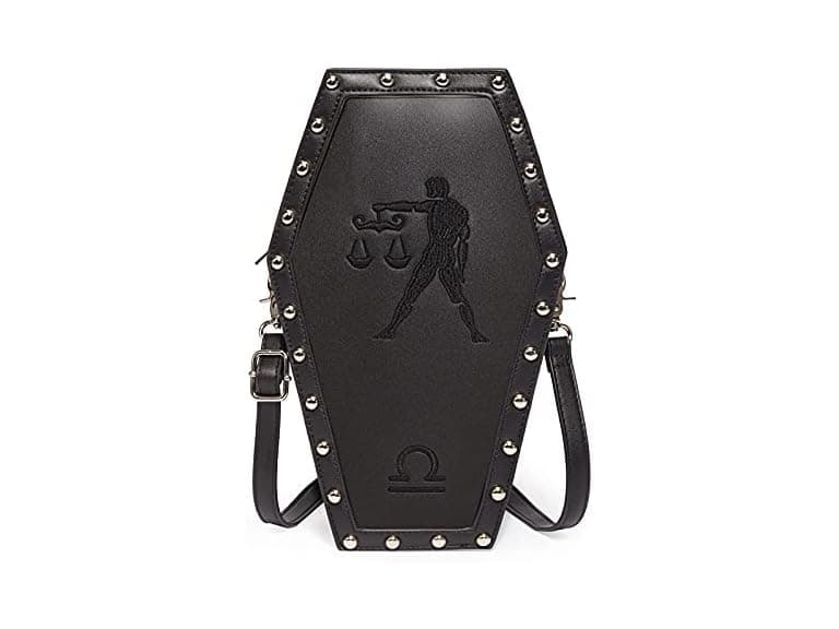 Libra Embroidered Gothic Coffin Bag - Image 1