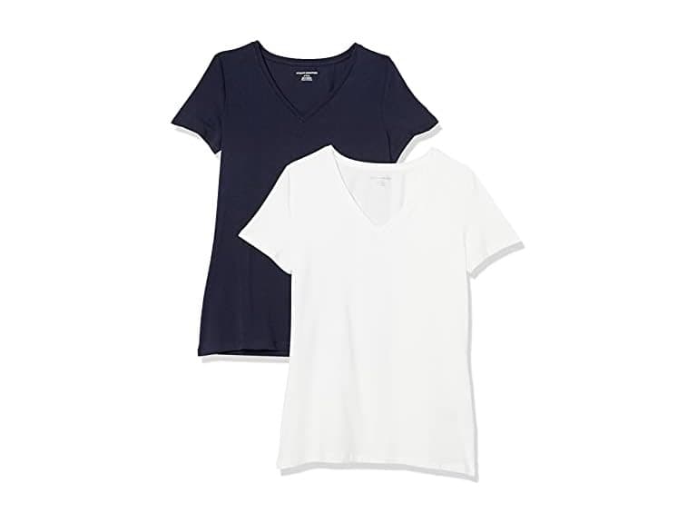 Women's Regular-Fit V-Neck T-Shirt 2 Pk, L - Image 1