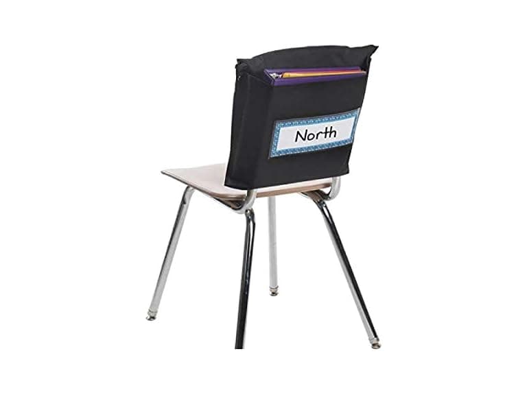 Really Good Stuff Store More Deep-Pocket Chair Pockets –6 Pack – Black - Image 1