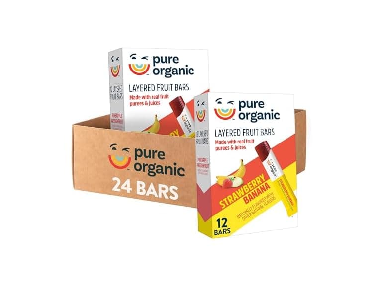 24CT Pure Organic Layered Fruit Bars, Strawberry Banana - Image 1