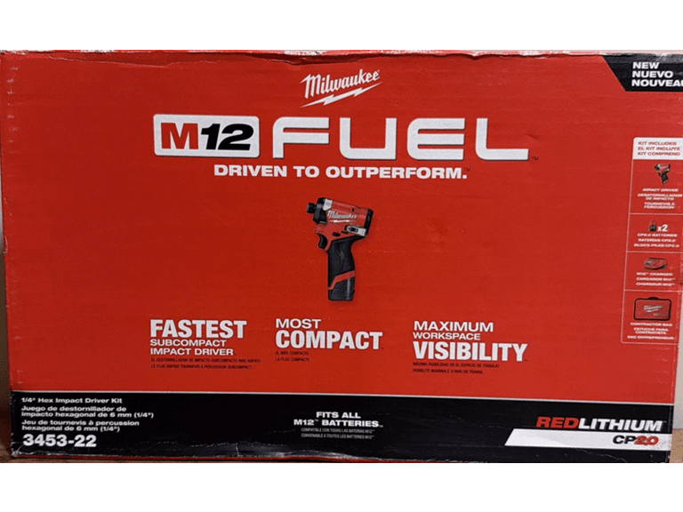 Milwaukee 3453-22 M12 FUEL 1/4in Hex Impact Kit - Image 1