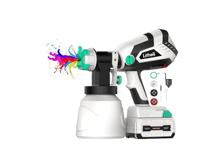 Litheli 40V Cordless Paint Sprayer, 500W HVLP Spray Gun