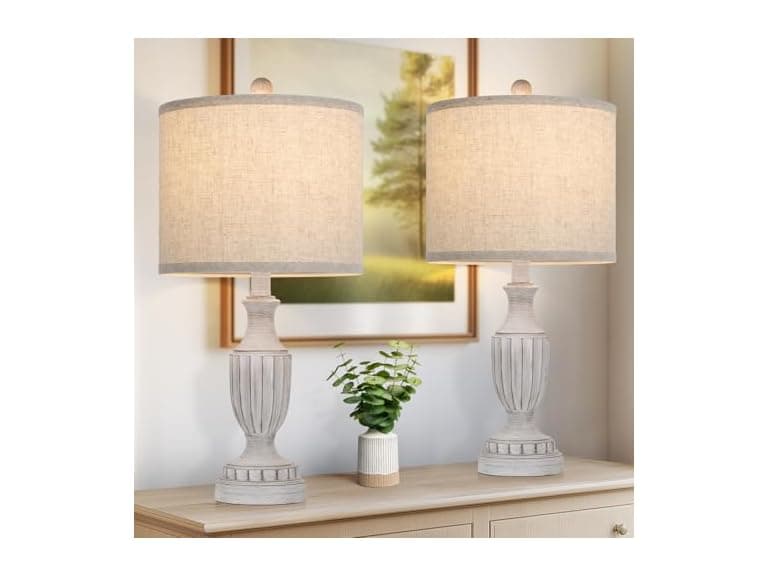 TOBUSA Table Farmhouse Lamps Set of 2 - Image 1