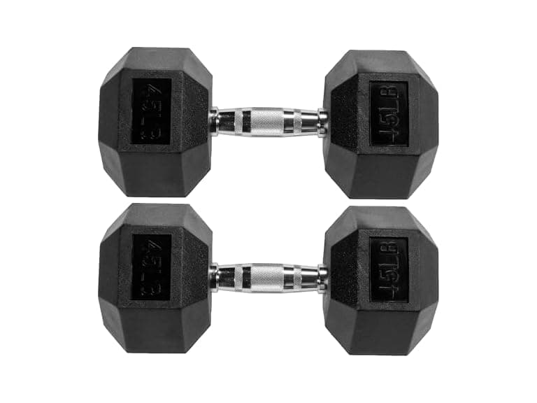 Signature Fitness Fitvids Hex Dumbbell, 45lbs Pair - Image 1