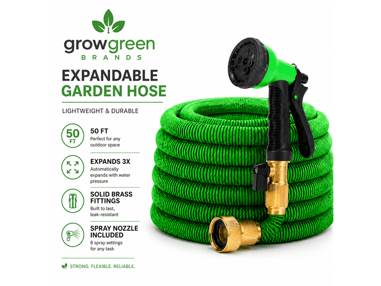 GrowGreen Expandable Garden Hose 50ft