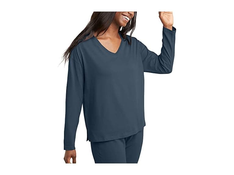 Hanes Women (XS) Originals V-neck Long T-shirt - Image 1