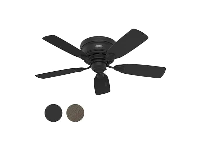 Hunter Fan 42" Low Profile Matte Black Ceiling Fan - Image 1