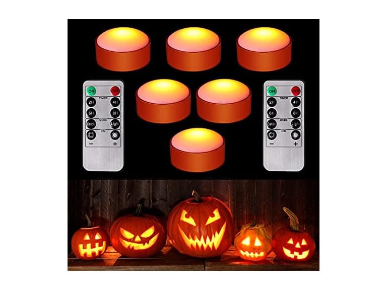 6 Pcs Pumpkin Lights with Remote & Timer - Image 1