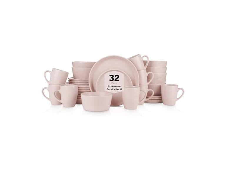 Stone Lain Albie Stoneware 32-Piece Set Pink - Image 1