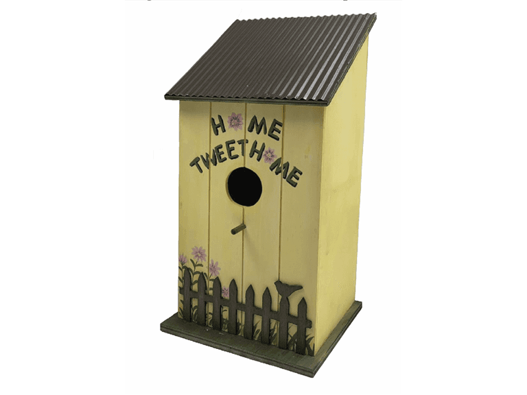 12" Home Tweet Home Bird House - Image 1