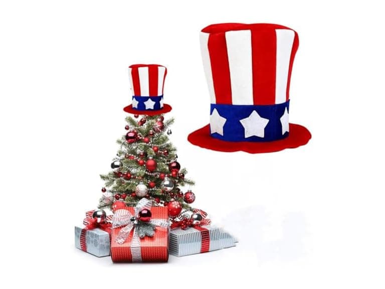 Generic Patriotic Star Hat Tree Topper - Image 1