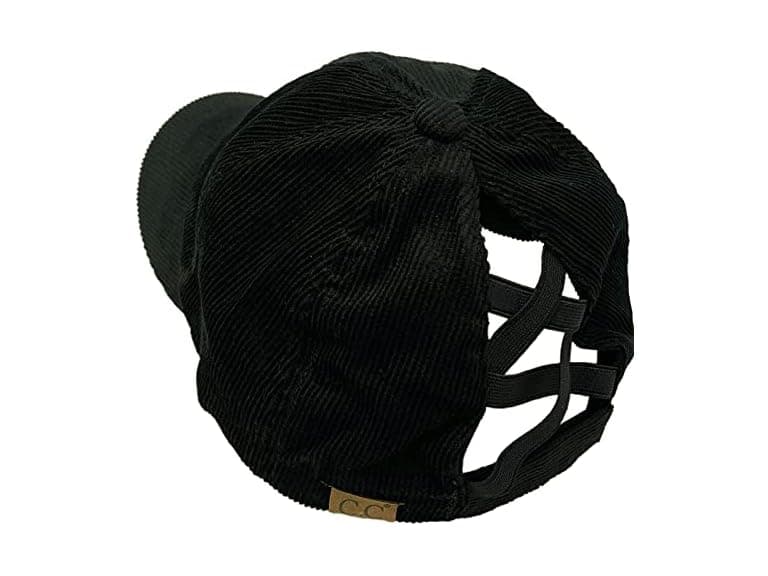 C.C (OS) Corduroy Criss-Cross Ponay Cap - Image 1