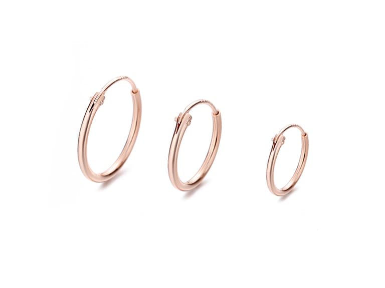 18K rose Gold Plated 3 Pair Studs - Image 1