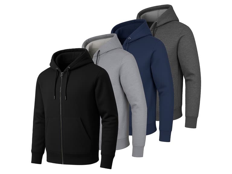 Mens Heavyweight Fleece-Lined Tech Zip Hoodie - Image 1