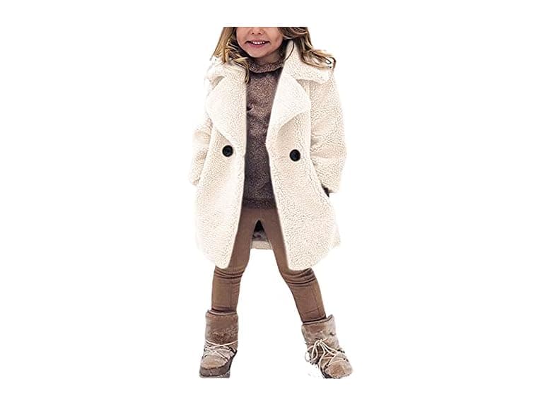 Rrhss Girls (7-8 Years) Baby Faux Fur Teddy Jacket - Image 1