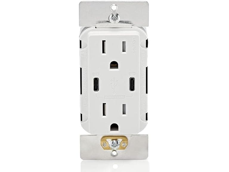 Leviton 60W (6A) USB Dual Type-C/C Power Delivery in-Wall Charger