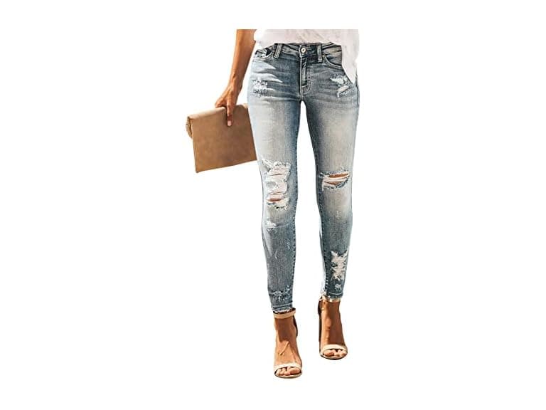 Kunmi Women (8) Ripped Skinny Slim Jeans Pants - Image 1