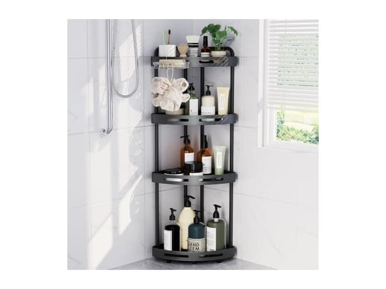 Binecer Corner Shower Caddy Stand, 4 Tier - Image 1