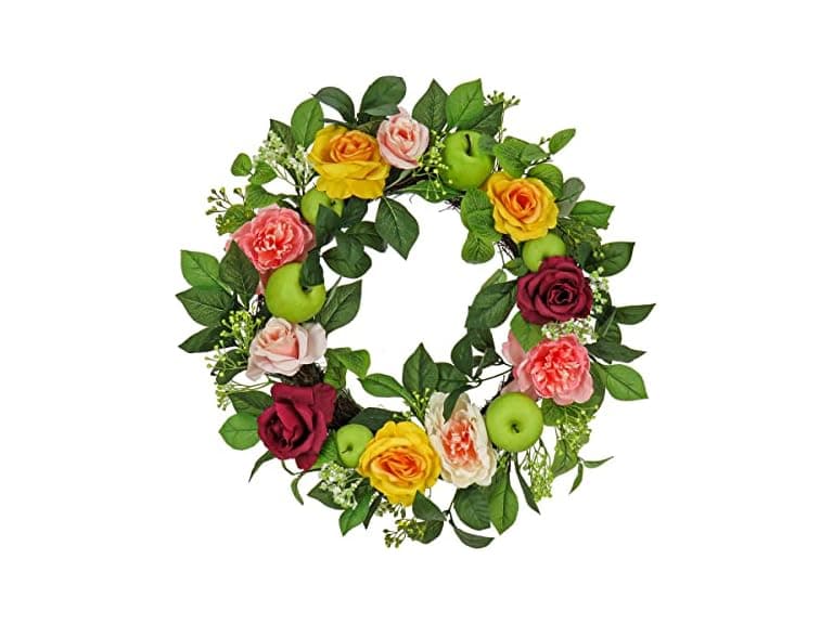 National Tree Company Apple Peony Wreath - Image 1