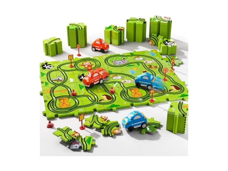 48-Piece Floor Puzzle Race Track 2-Pack - Image 1