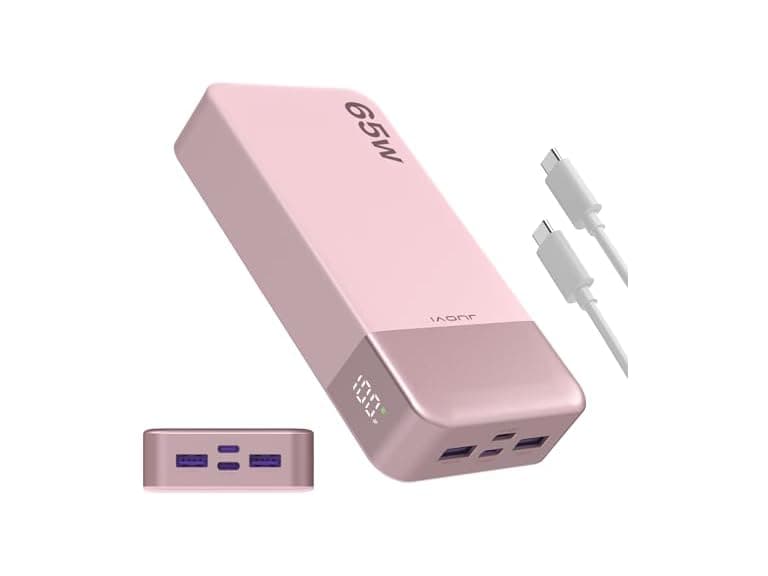 JUOVI 65W Pink Portable Charger 20000mAh