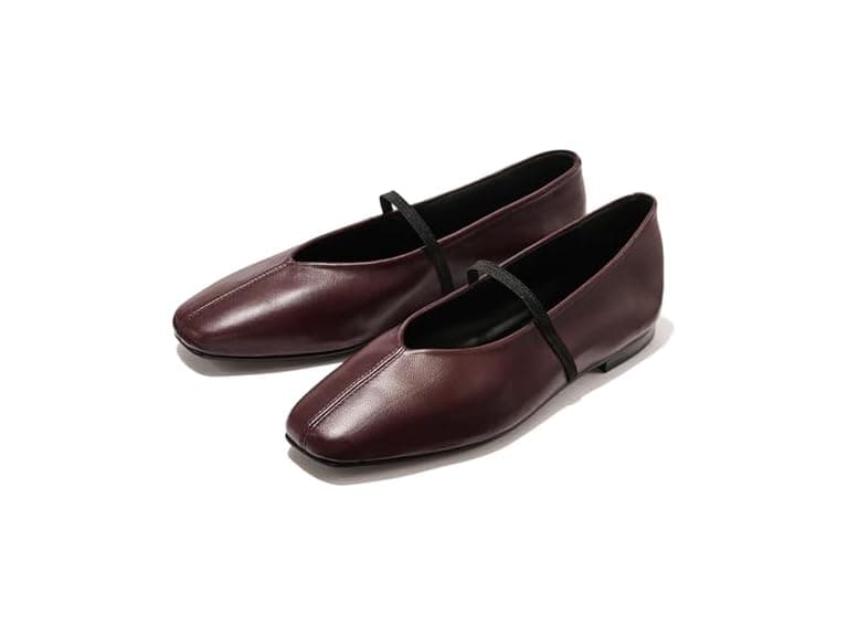 CEFISOP Women Burgundy Suede Flats - Image 1