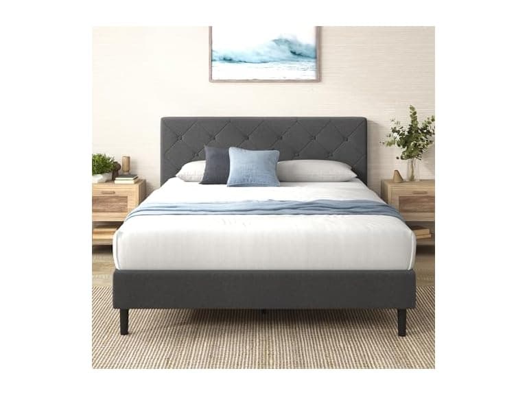 Zinus King Shalini Upholstered King Bed Frame - Image 1