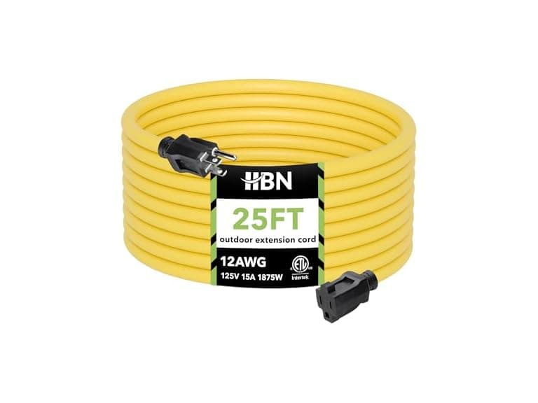 HBN 25 ft Heavy Duty Outdoor Extension Cord 12/3 - Image 1