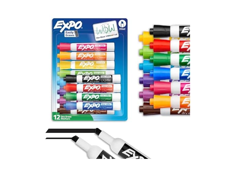EXPO Dry Erase Markers, Low Odor Ink, Assorted - Image 1