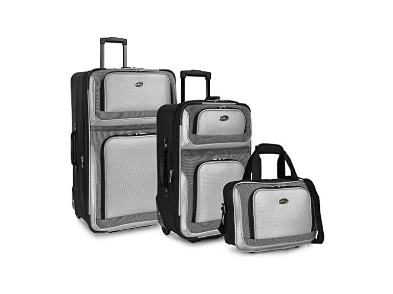 U.S. Traveler New Yorker Lightweight Rolling Luggage, Gray, 3PC Set - Image 1