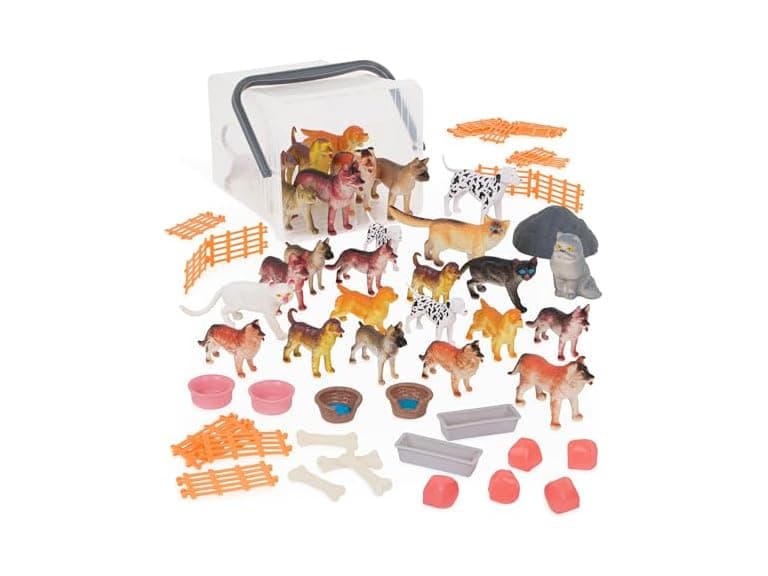 Terra by Battat – Dog & Cat Figurines & Accessories 60Pc - Image 1