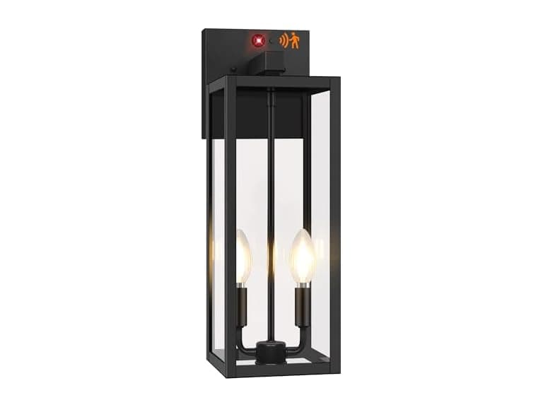 BesLowe 18" Large Dusk to Dawn Porch Sconce Lantern - Image 1