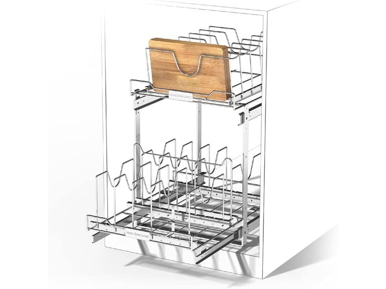 2 Tier Pull Out Alloy Steel Cabinet Organizer - Image 1