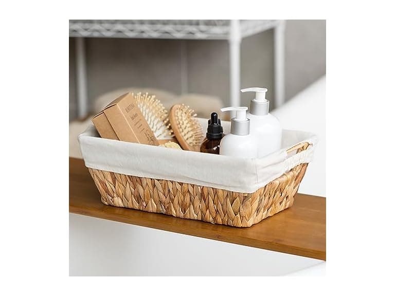 Suptinwear Set of 2 Water Hyacinth Wicker Storage Baskets  Small Items - Image 1