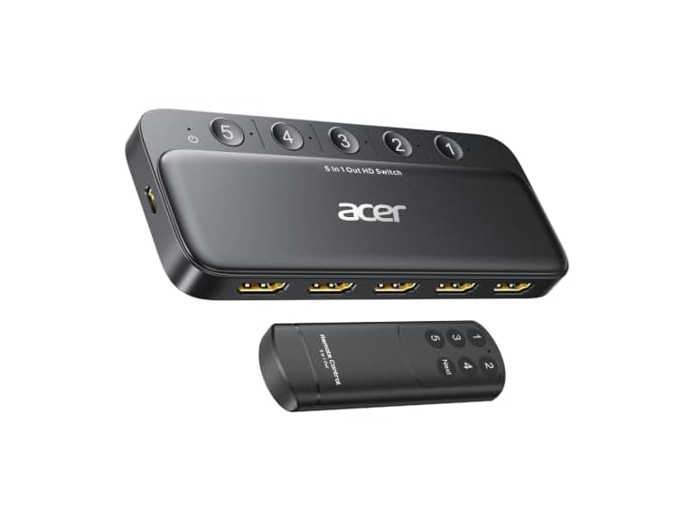 Acer 5-in-1 HDMI Switch 4K 60Hz Remote - Image 1