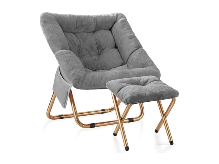 Grey Comfy Saucer Chair - Image 1