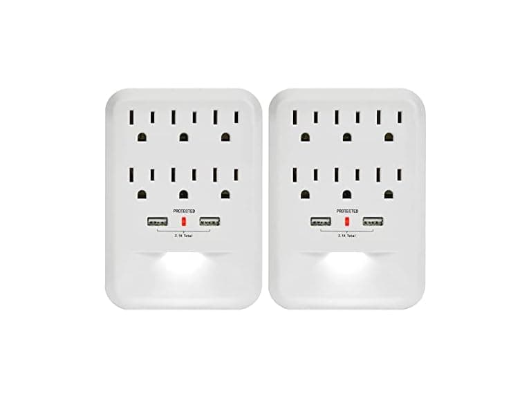 Clear Power 2pk 6-Outlet 600 Joule Surge Protector - Image 1