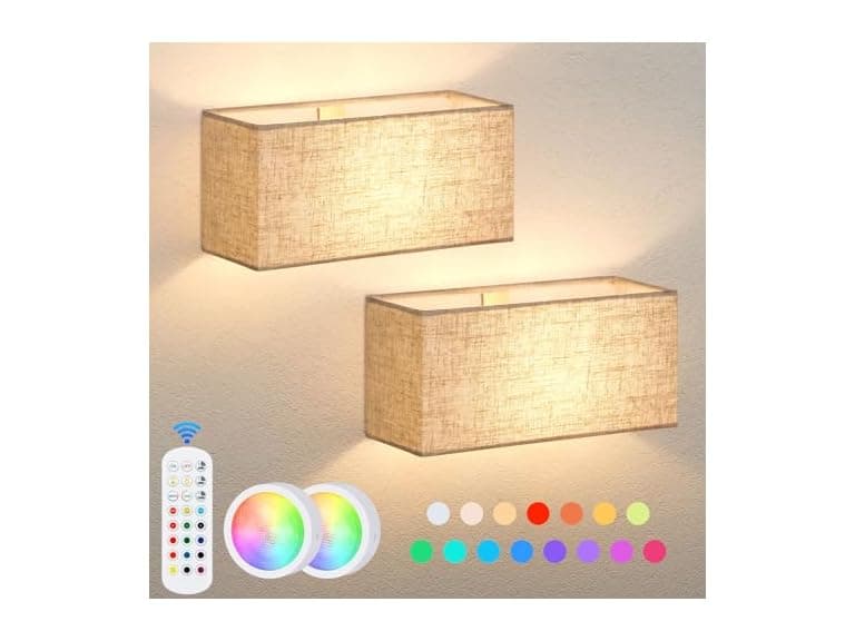 Verron Battery Operated Wall Sconces Set of 2 - Image 1
