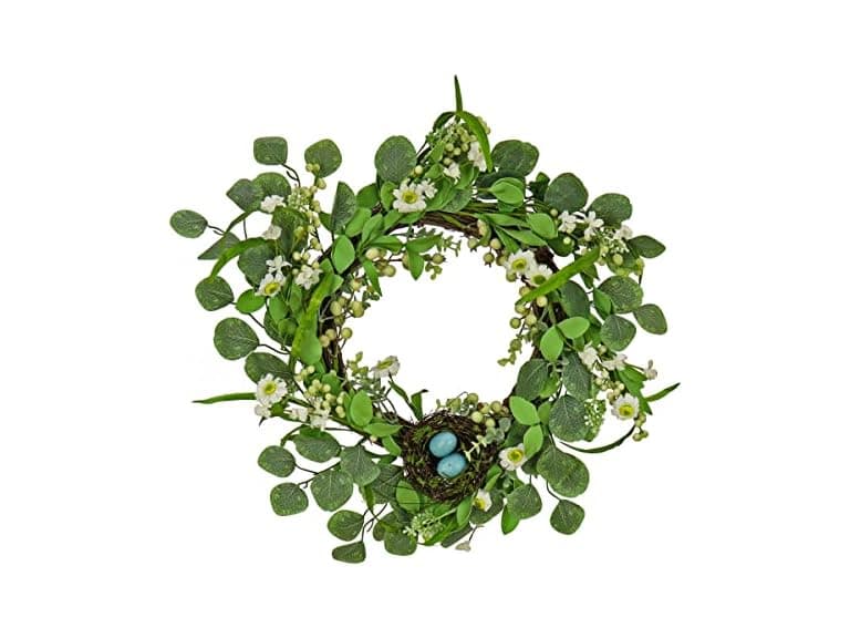 National Tree Company 20" Artificial Spring Wreath with Woven Base - Image 1