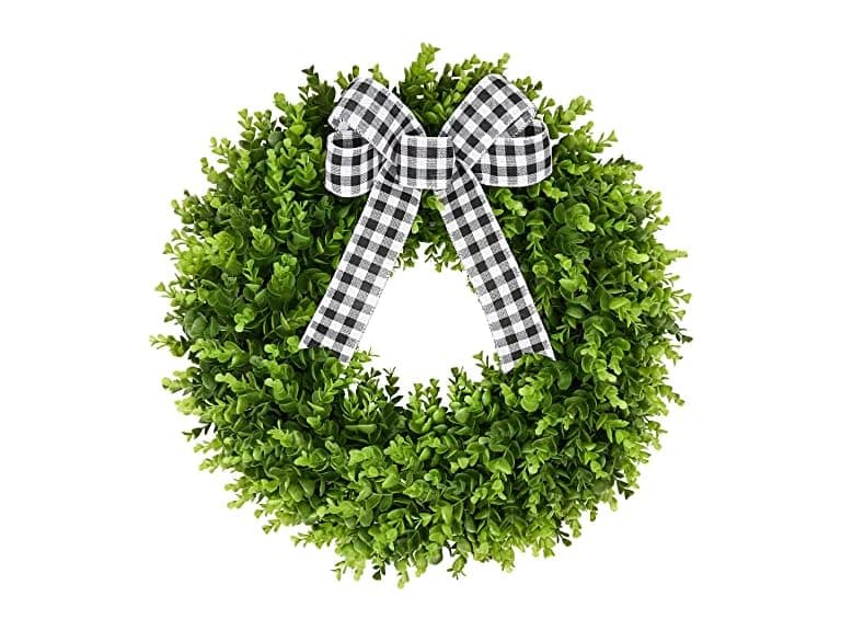 24" Large Boxwood Wreath - Image 1