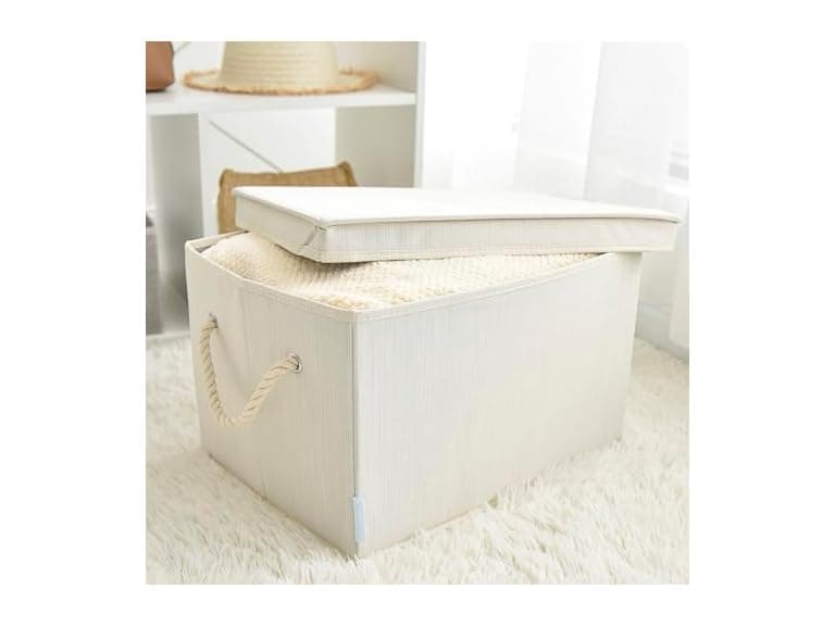 Suptinwear Large Storage Baskets with Lid for Shelves - Image 1